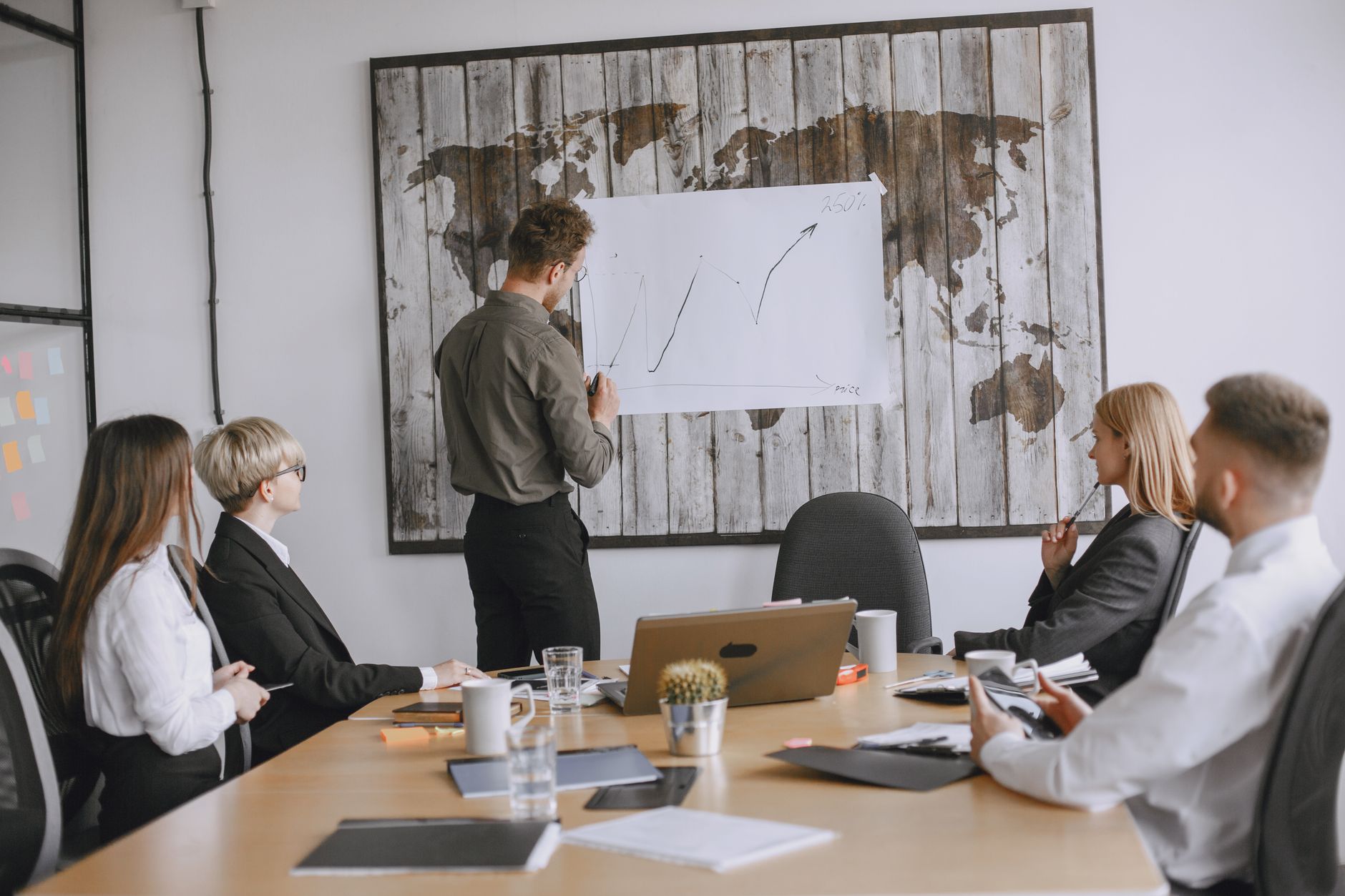 A customer success consultant reviewing health scoring models with a SaaS leadership team