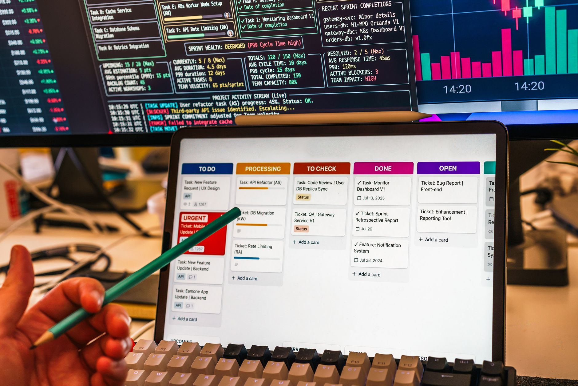 Developer configuring a real-time data integration pipeline across multiple platforms