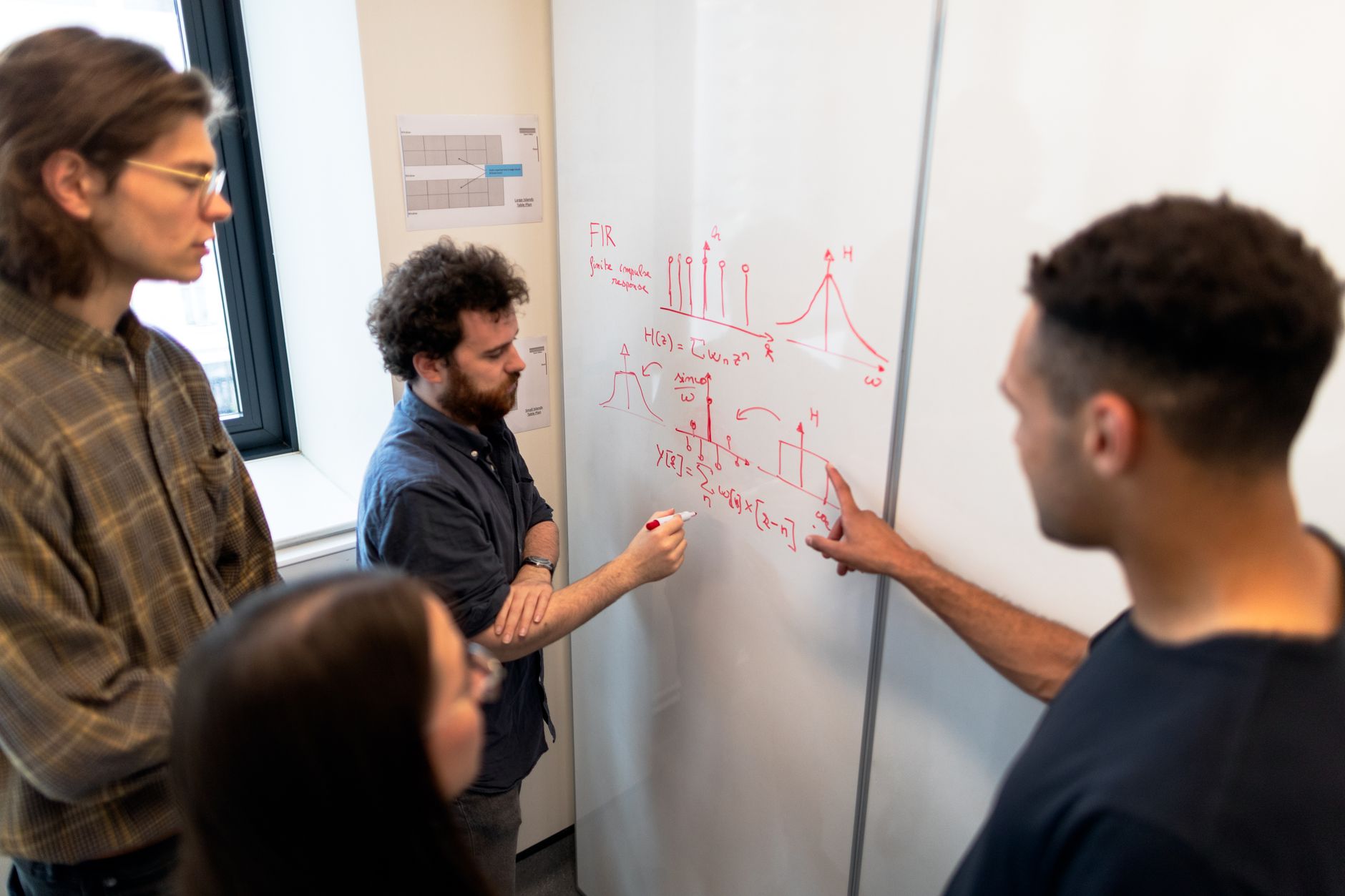 Data science team training and evaluating a machine learning model